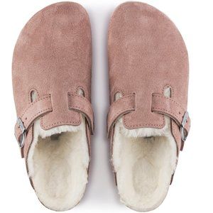 Birkenstock Boston Shearling Suede Leather